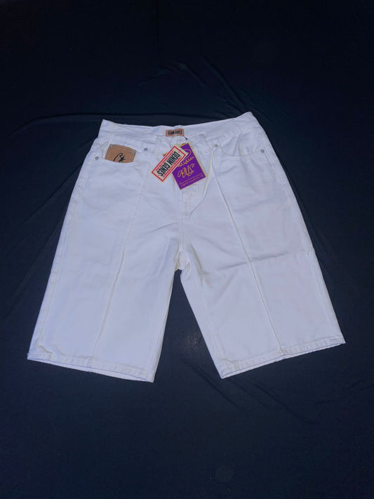 Pantalones cortos vaqueros Corteiz C-Star blanco